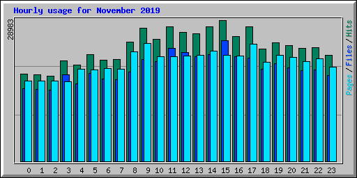 Hourly usage for November 2019