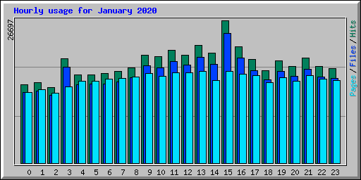 Hourly usage for January 2020
