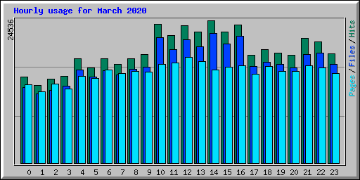 Hourly usage for March 2020