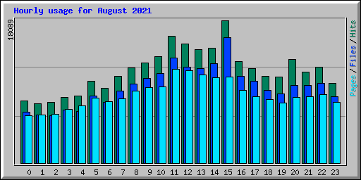 Hourly usage for August 2021