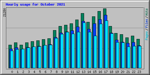 Hourly usage for October 2021