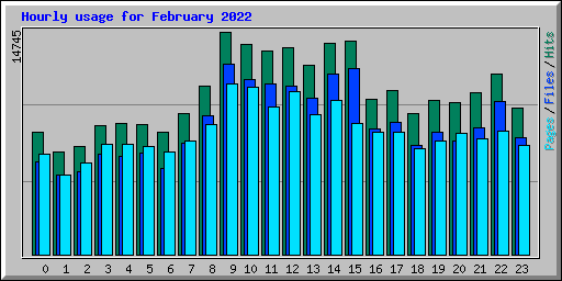 Hourly usage for February 2022
