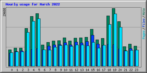 Hourly usage for March 2022