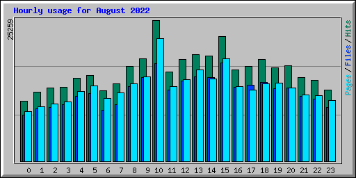Hourly usage for August 2022