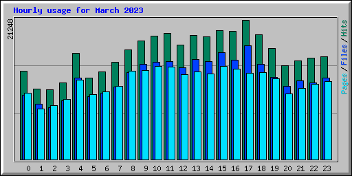 Hourly usage for March 2023